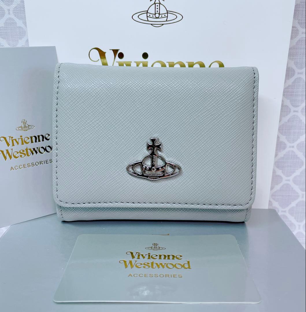 【ショッパー付☆新品】ヴィヴィアン・ウエストウッド 二つ折り財布 グレー