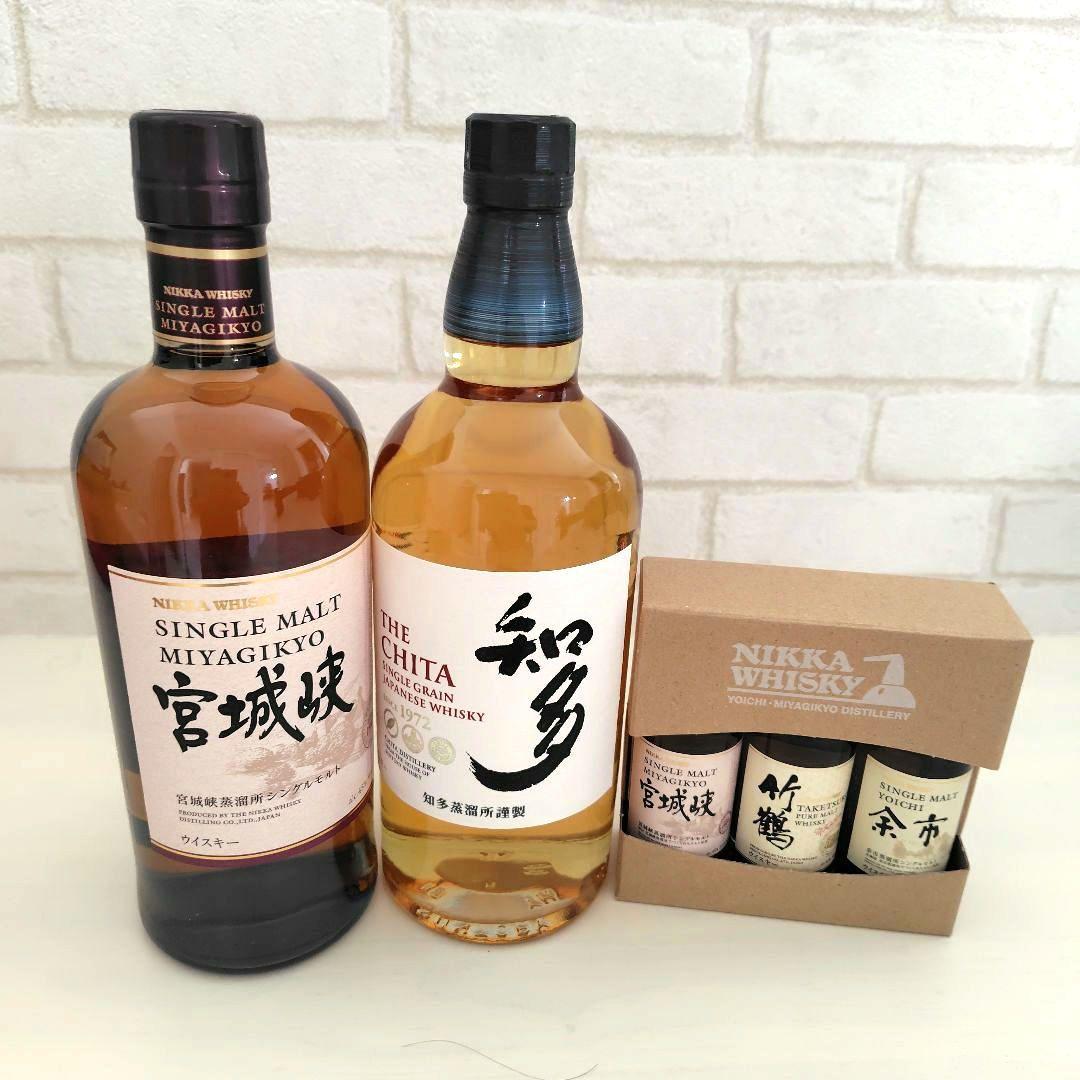 ♦ニッカ ミニチュアボトル3本セット、宮城峡700ml サントリー知多700ml