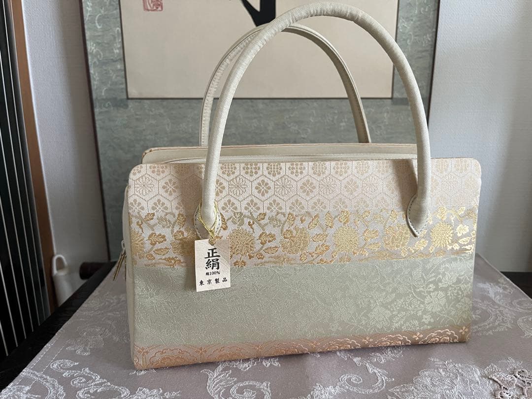 【美品】正絹 高級和装バッグ