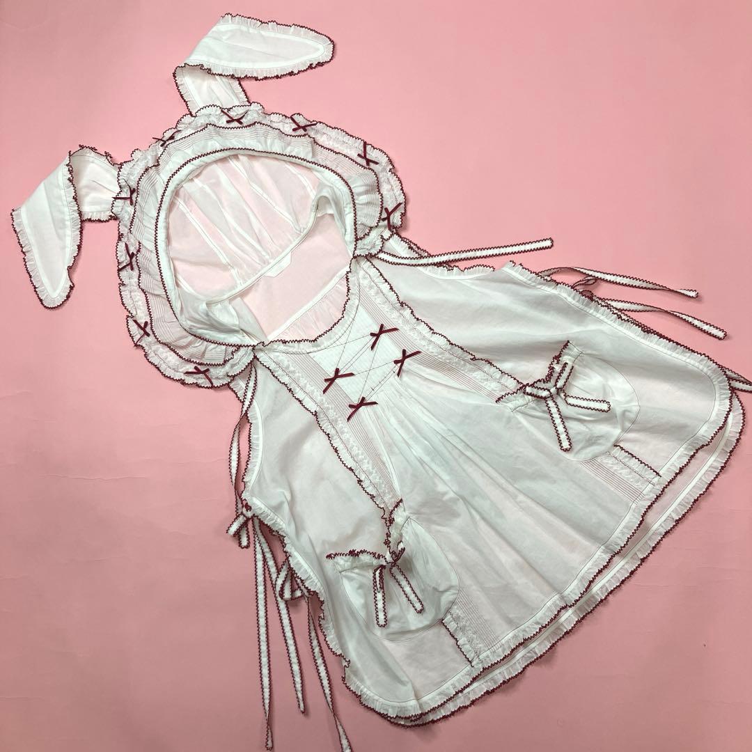 N*い様 【美品】ピンクハウス 白 うさ耳付き タブリエ/2025年 名古屋高島