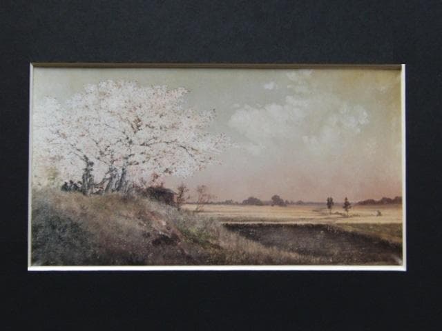 高橋由一、【墨堤桜花】、希少画集画より、状態良好、新品高級額装付