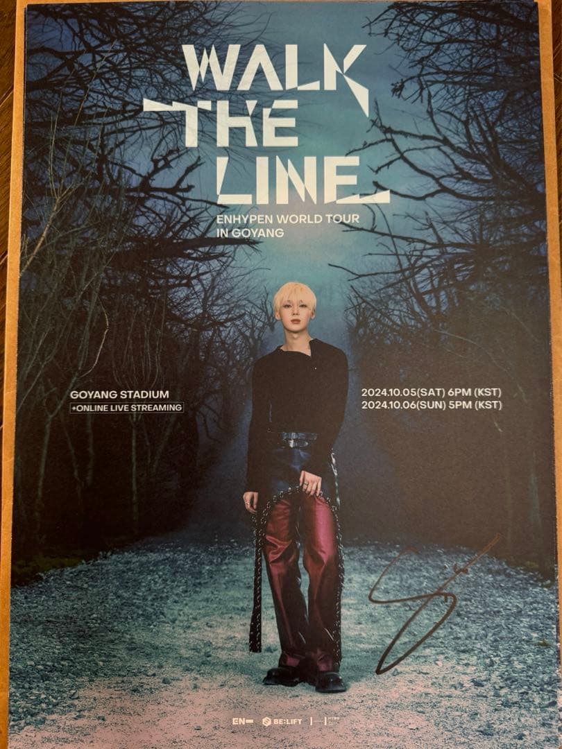 ENHYPEN WALK THE LINE ソヌ　直筆サイン入りポスター