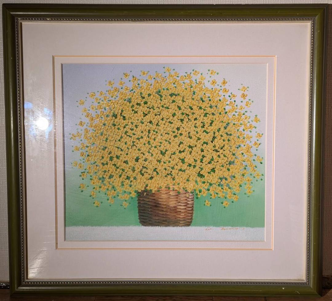 【真作】絵画　作者不詳　サイン有　油彩10号　花　逸品　T182