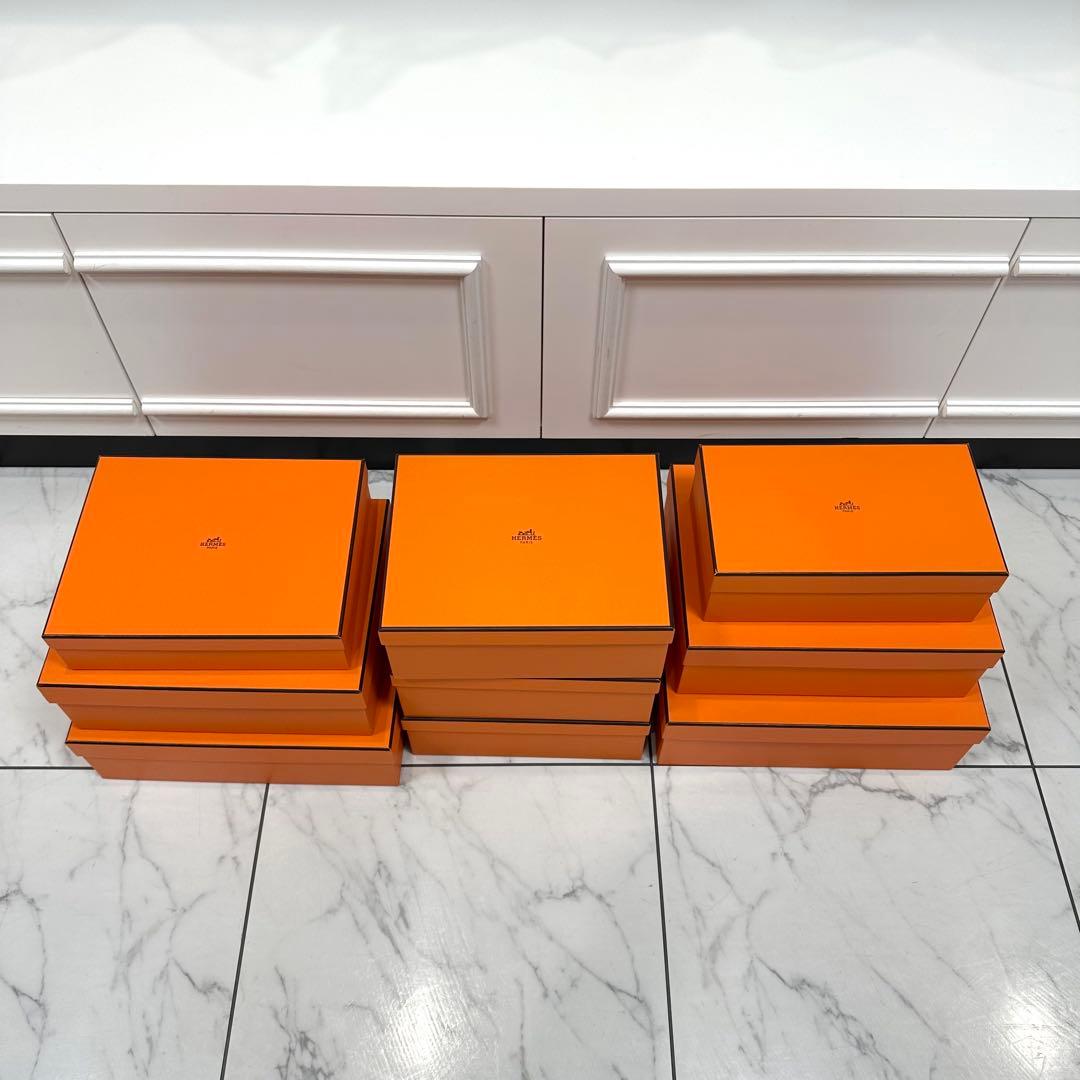 ⑳ 美品　HERMES　エルメス　オレンジ　空箱　化粧箱　9個セット