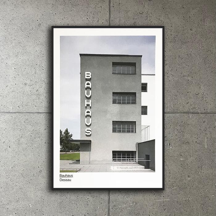 【額装済】バウハウス 建築 額縁付き アートポスター モダン インテリア