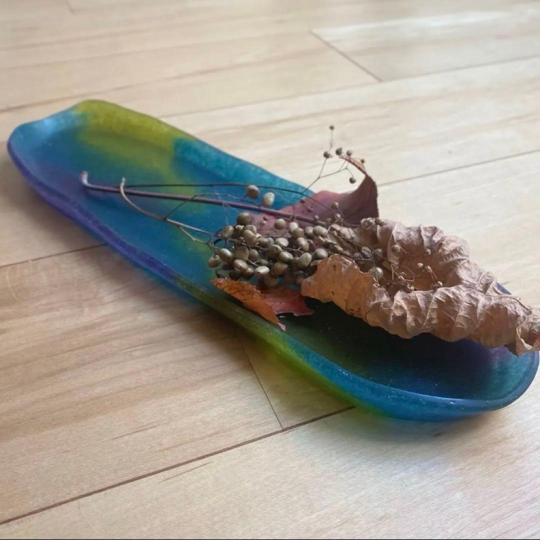 パートドヴェール 青の長々皿