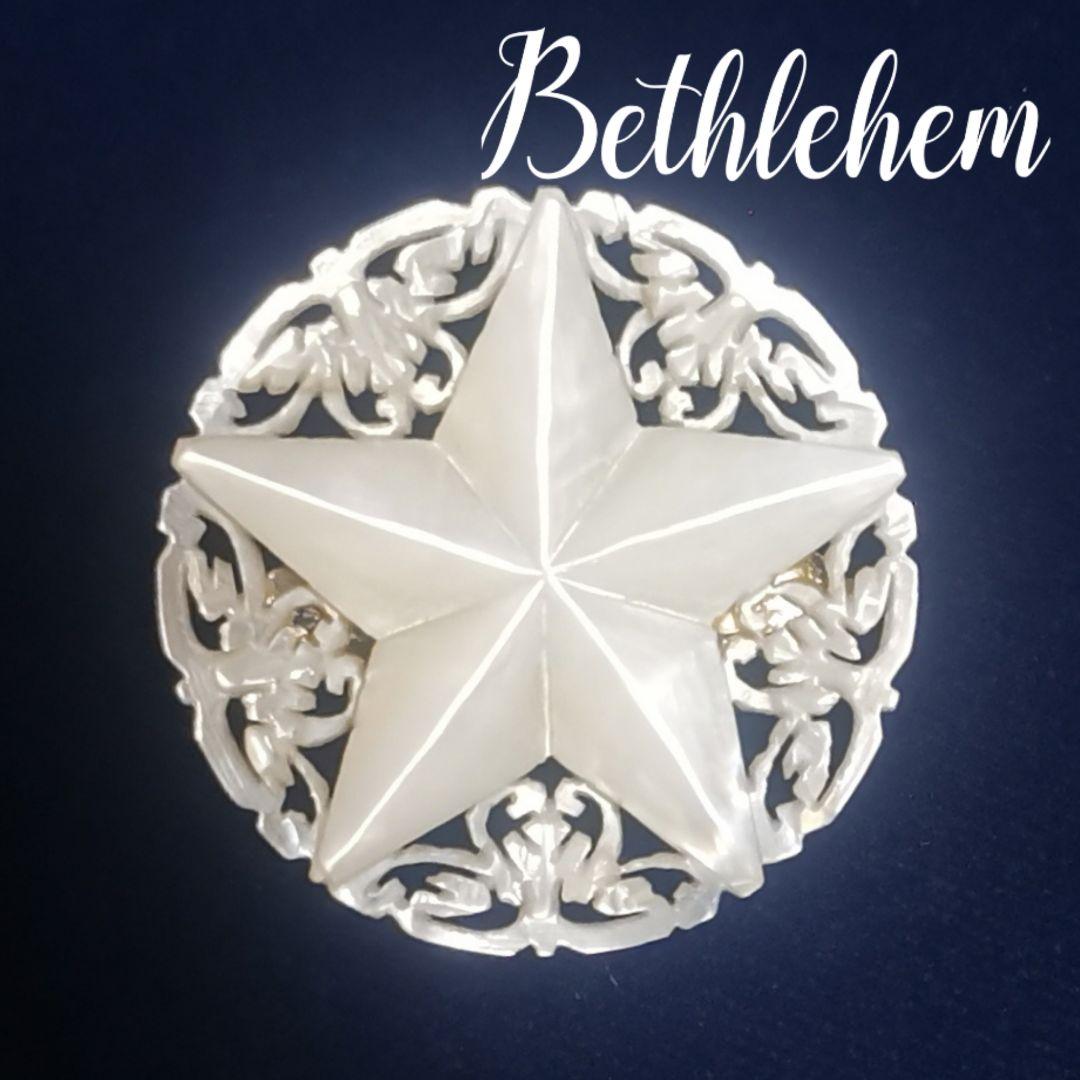 ブローチ　ヴィンテージベツレヘムパール　五芒星ブローチ⑤　せかほし　クリスマス