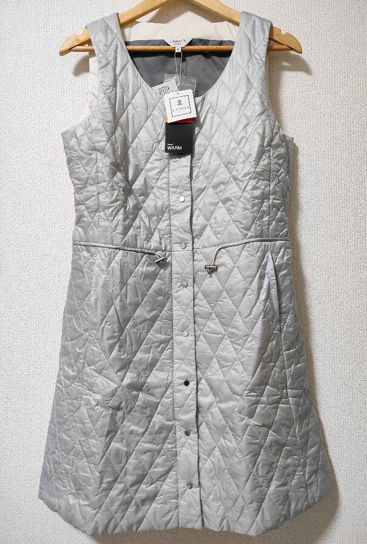 新品 ランバンスポール ワンピース 冬 キルティング 中綿 40