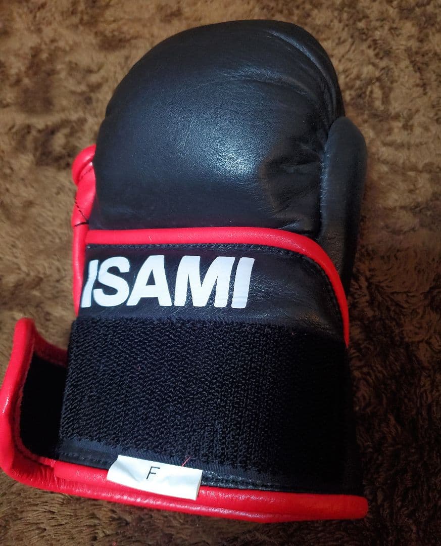 ISAMI パウンドグローブ Fサイズ 黒/赤