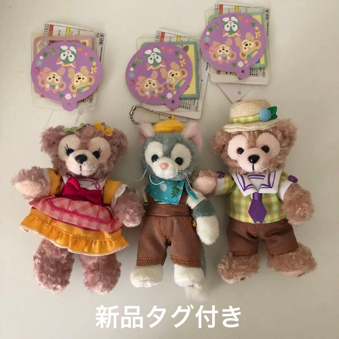 新品未使用❤タグ付き ダッフィー ぬいぐるみバッジ ぬいば スプリングタイム