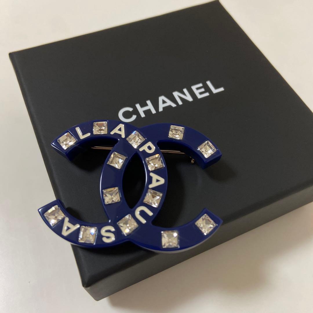 【未使用】CHANEL シャネル ココマーク ブローチ B19C ネイビー