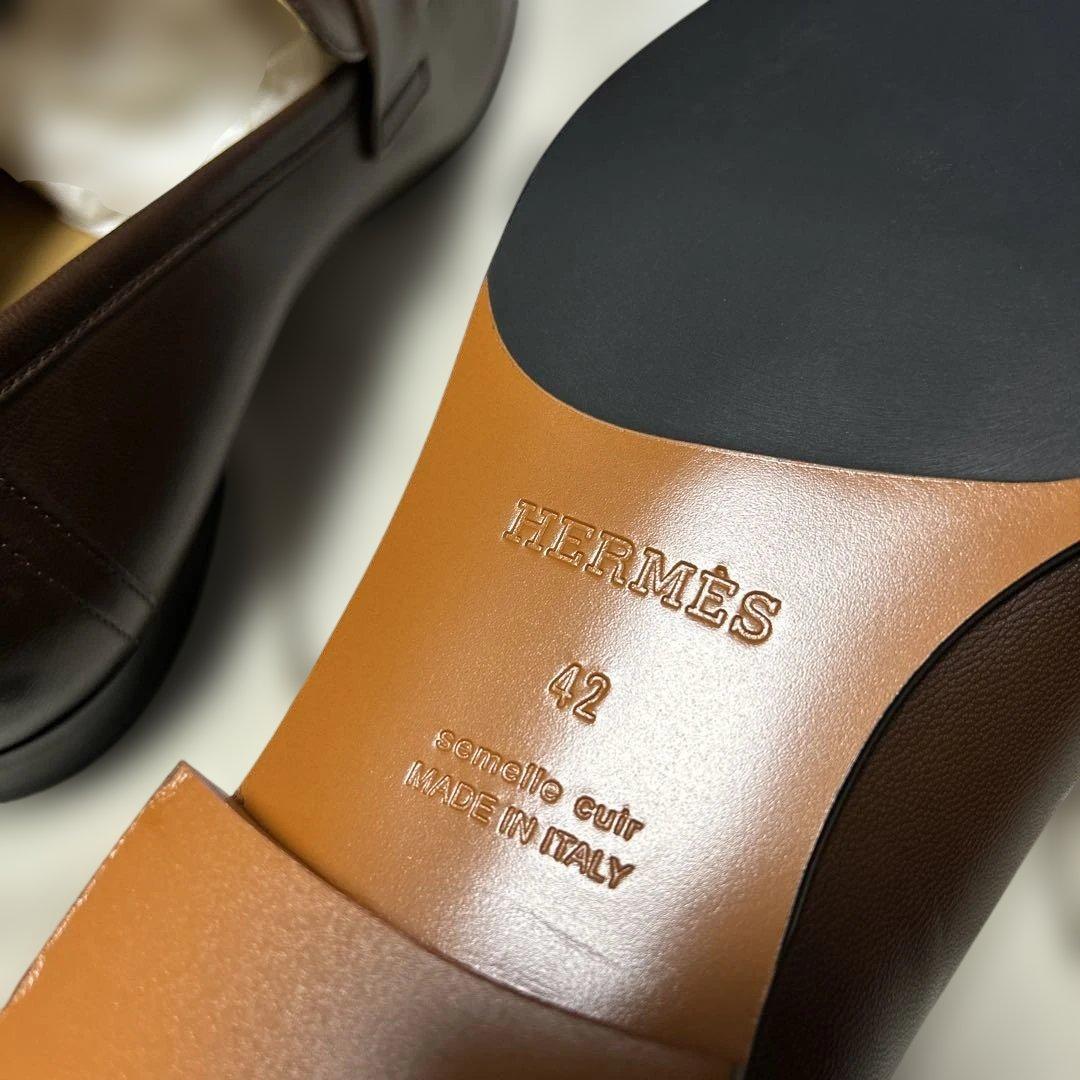 HERMES エルメス　革靴　モカシン　試着程度
