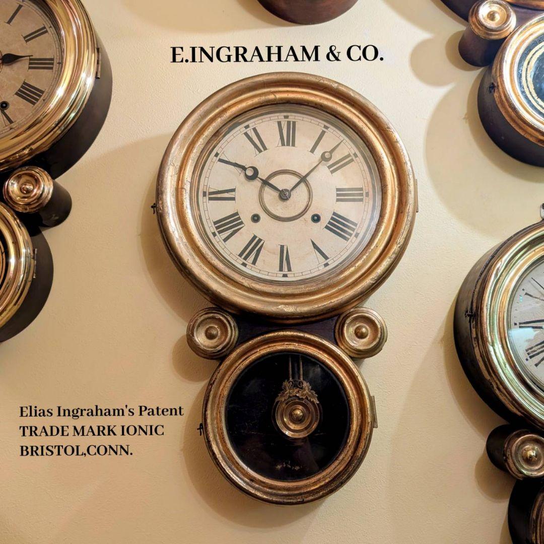 四つ丸　アンティーク掛時計　古時計　ダルマ時計　イングラハム掛時計