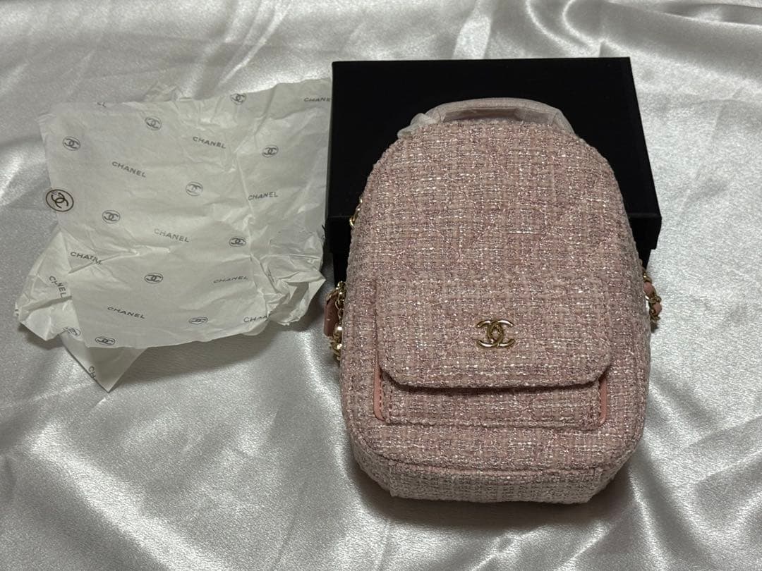 m*a様 シャネル　ノベルティ リュック ゴールド金具　ツイード　ピンク