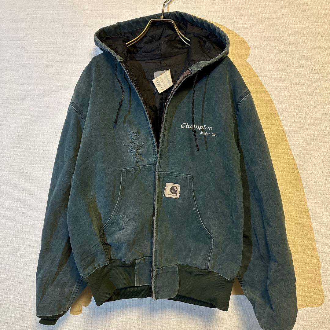 carhartt パーカー　カバーオール　ダメージ加工　90s 古着