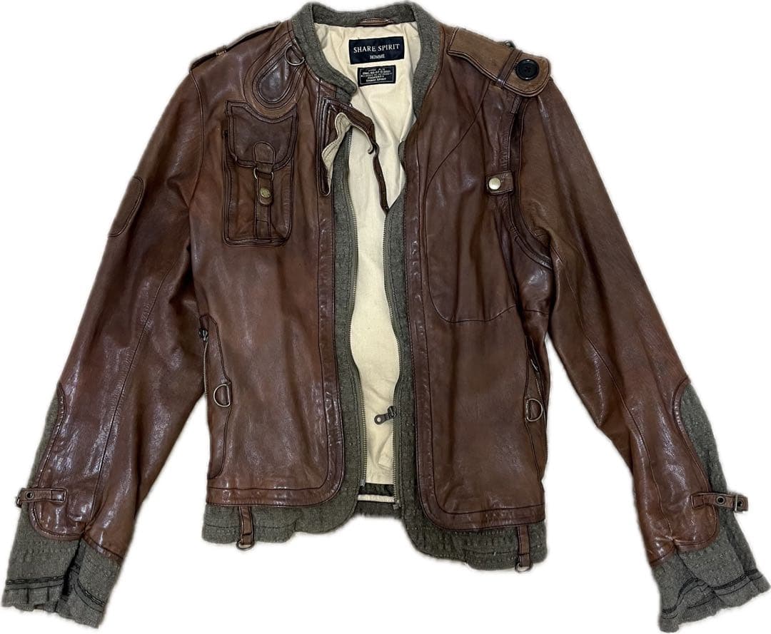 SHARESPIRIT レザーライダースジャケット メンズM シェアスピリット