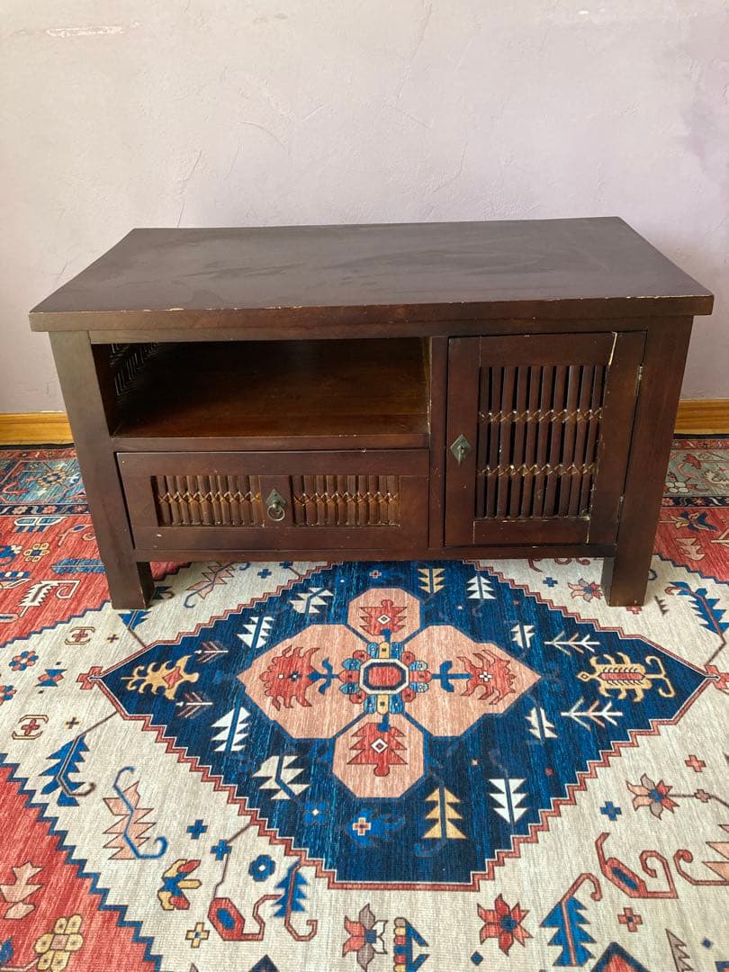 テレビ台 引き出し付き ダークブラウン　アジアン家具