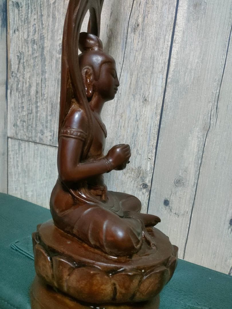 洞澤今朝夫 観音菩薩坐像 ブロンズ像 銅像 42cm 仏像