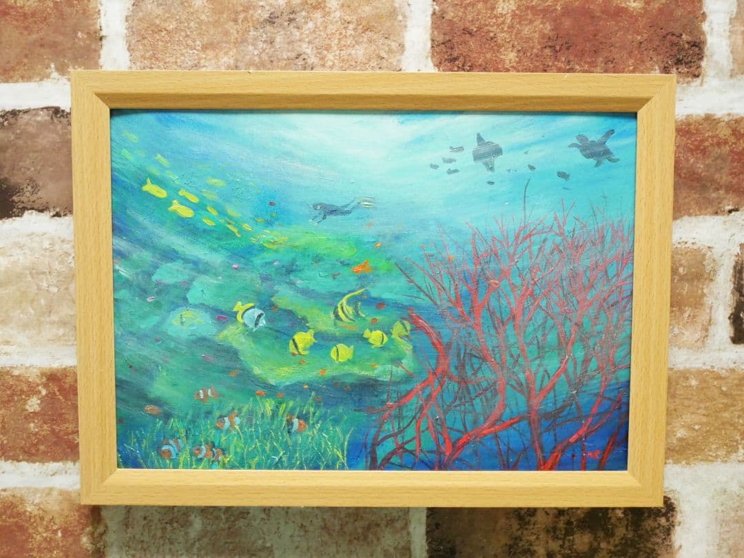 油絵 絵画 【海中風景】