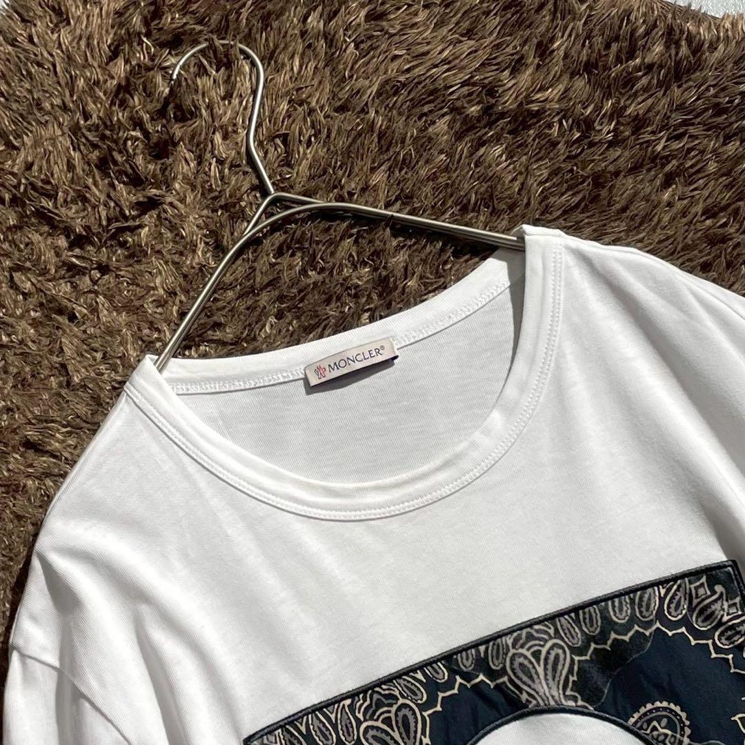 美品✨MONCLER ロンT ペイズリー柄ロゴ ワッペン T−SHIRT 長袖