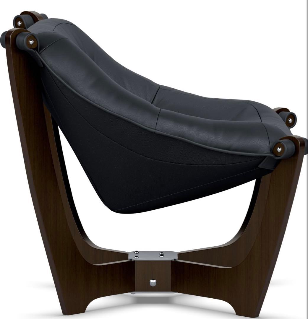 ギャラクシー ルナ ローバック パーソナルチェア 革張 ブラック　本革