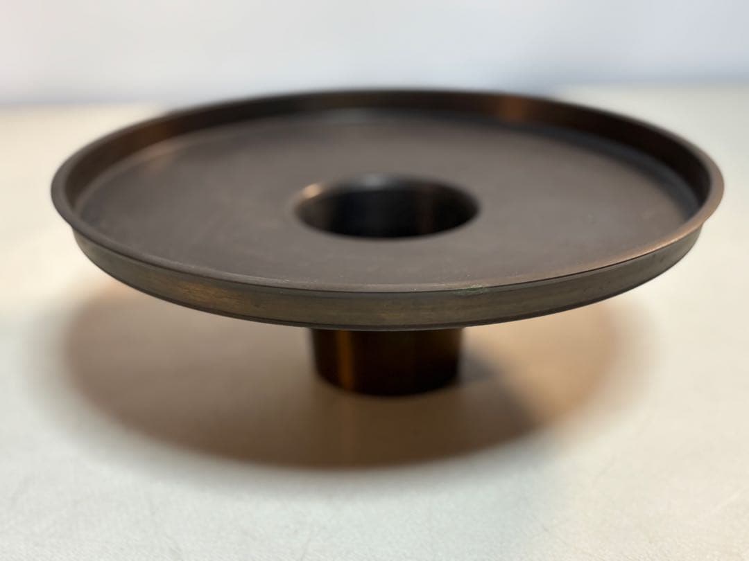 薄端 唐銅 龍 虎 模様　三脚　華道具　花器　茶道具　古道具