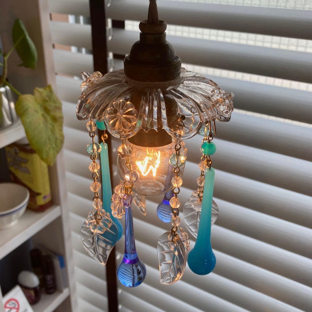 ミニシャンデリア　1920年　フランス　アンティーク　シェード