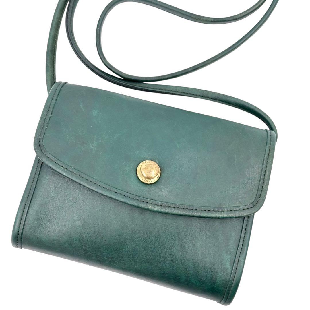 オールドコーチ　ショルダーバッグ　ドイツホック　9892 オールレザー　グリーン