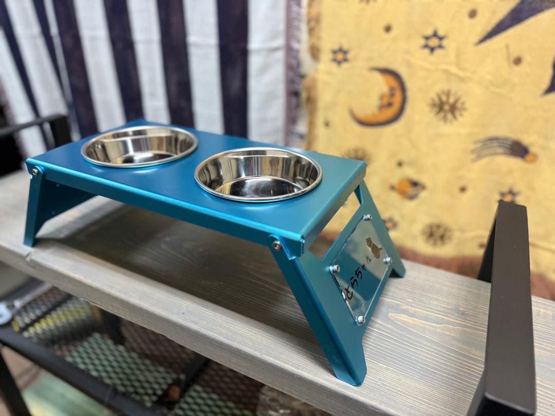 折り畳みフードスタンド　ボール2つ付き 名前入れ