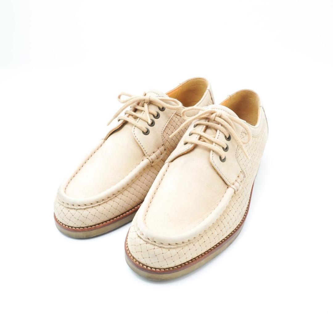 美品 バーバリー 25.0 編込スエードシューズ ベージュ/ED34