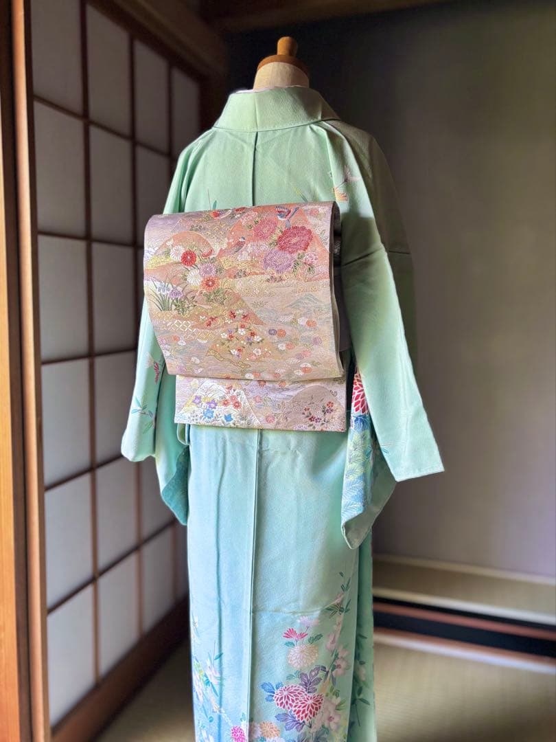 正絹訪問着4点フルセット◎全品未使用！こだわりコーディネート品格シリーズa12