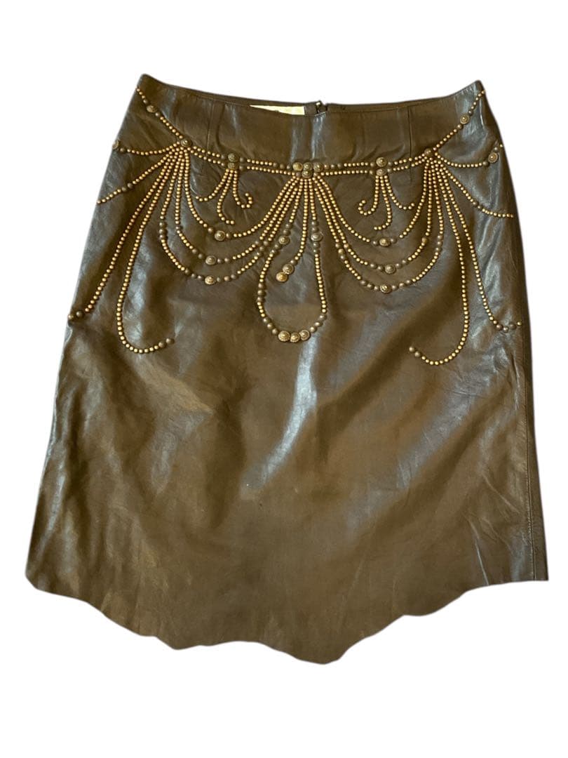 SHARE SPIRIT シープレザータイトスカート 黒