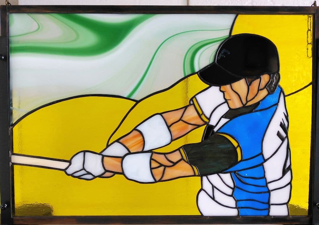 ステンドグラスパネル侍ジャパン 156-1