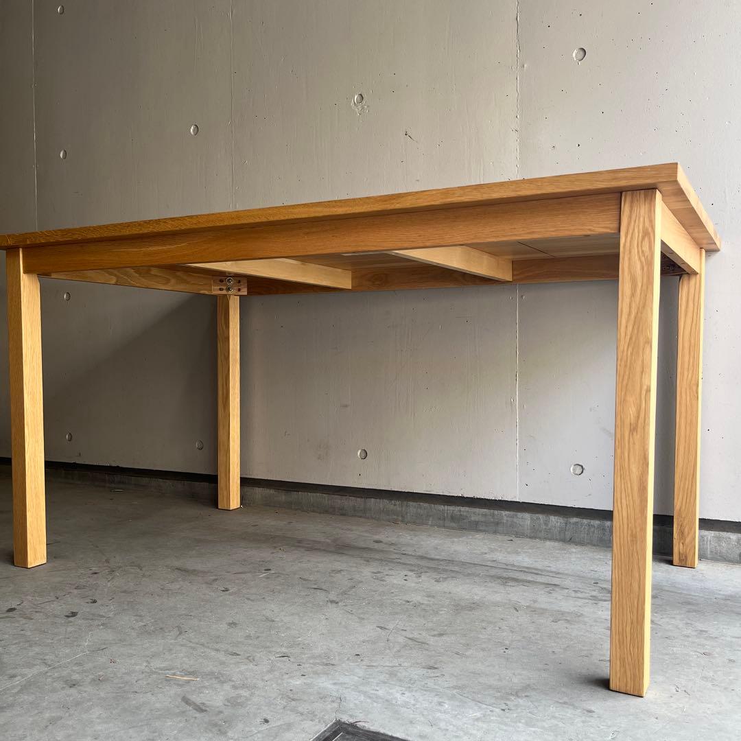 美品・廃盤希少★無印 無垢材ダイニングテーブル・オーク材・幅１４０ｃｍ