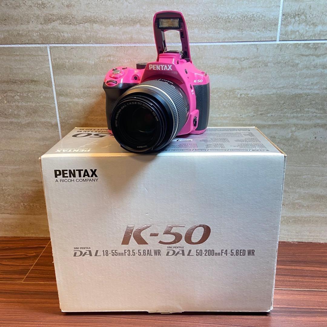 PENTAX K-50 ダブルズームキット ピンク ほぼ新品 4644