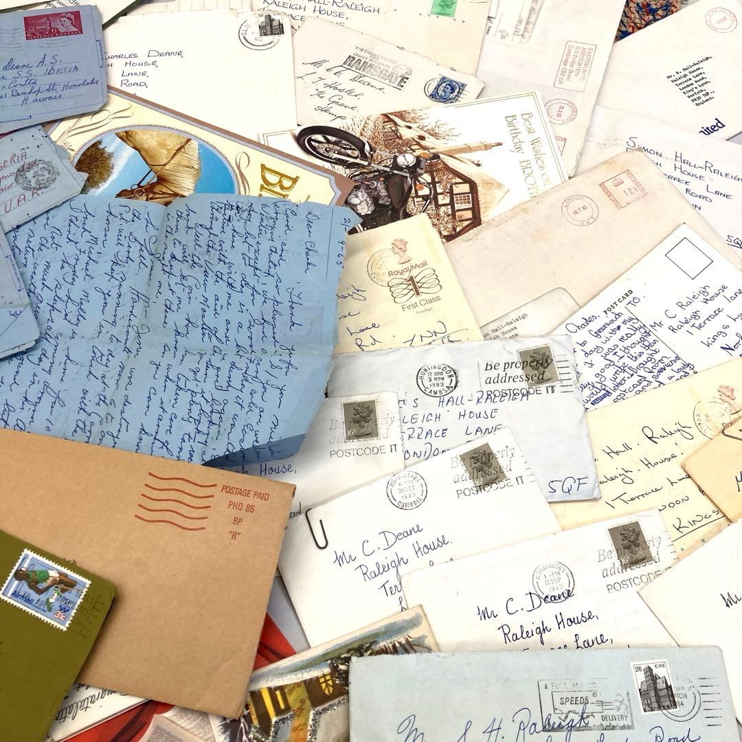 ラスト2手紙・封筒関係の紙モノだけで【800g】 紙物 素材 ジャンクジャーナル