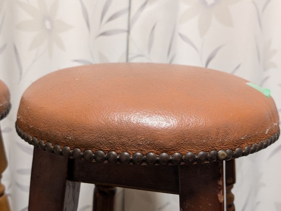 木製　スツール　カウンター チェア　2脚　イタリア風