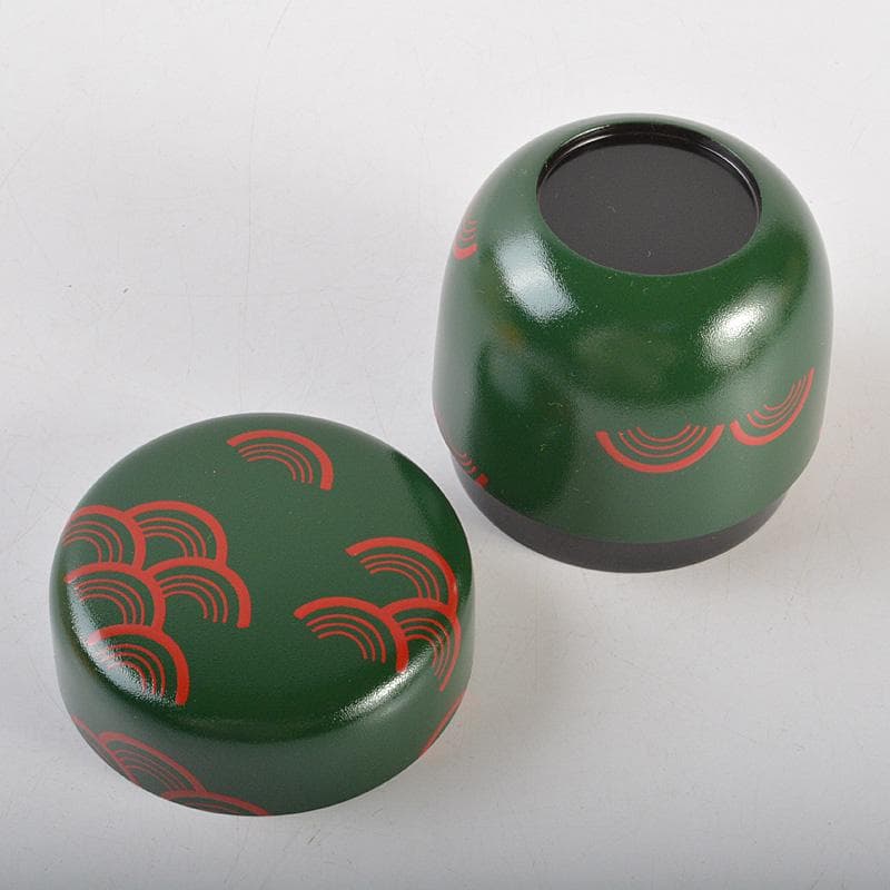 茶道具　中谷秀斉作　青海波　青漆石地塗　大棗　共箱　V　6553