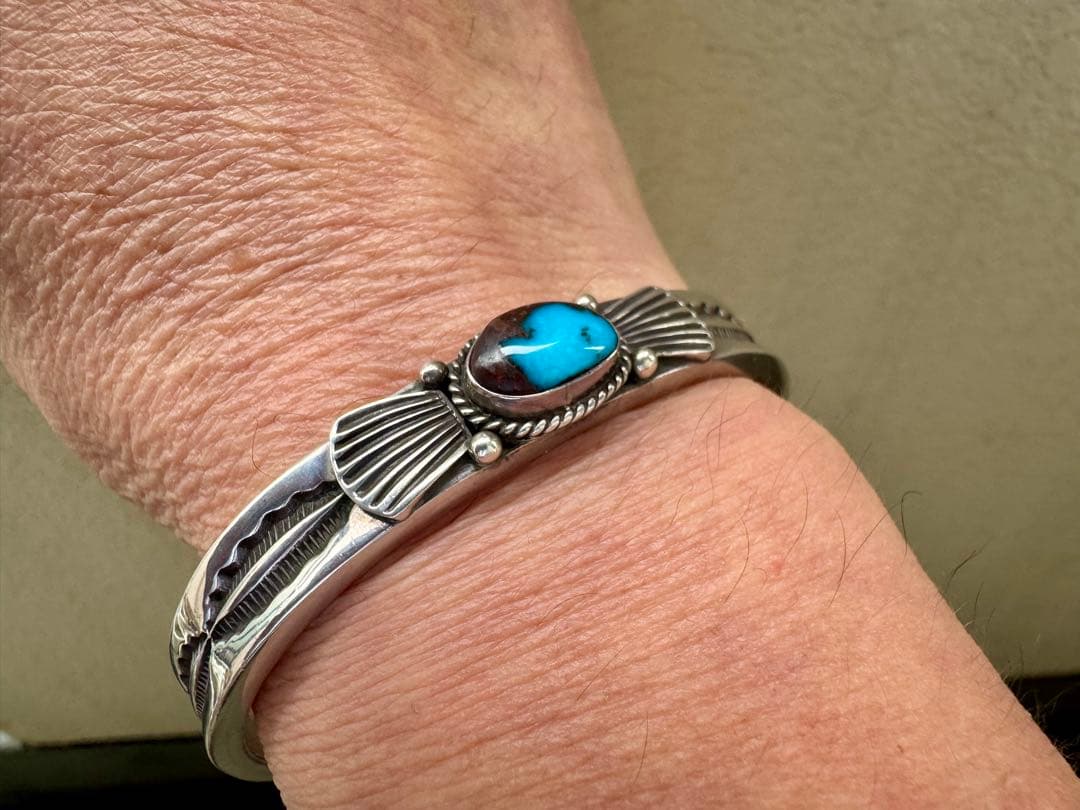 最終 美品 故人 ドノバンキャドマン バングル ビズビーターコイズ ヘビーゲージ