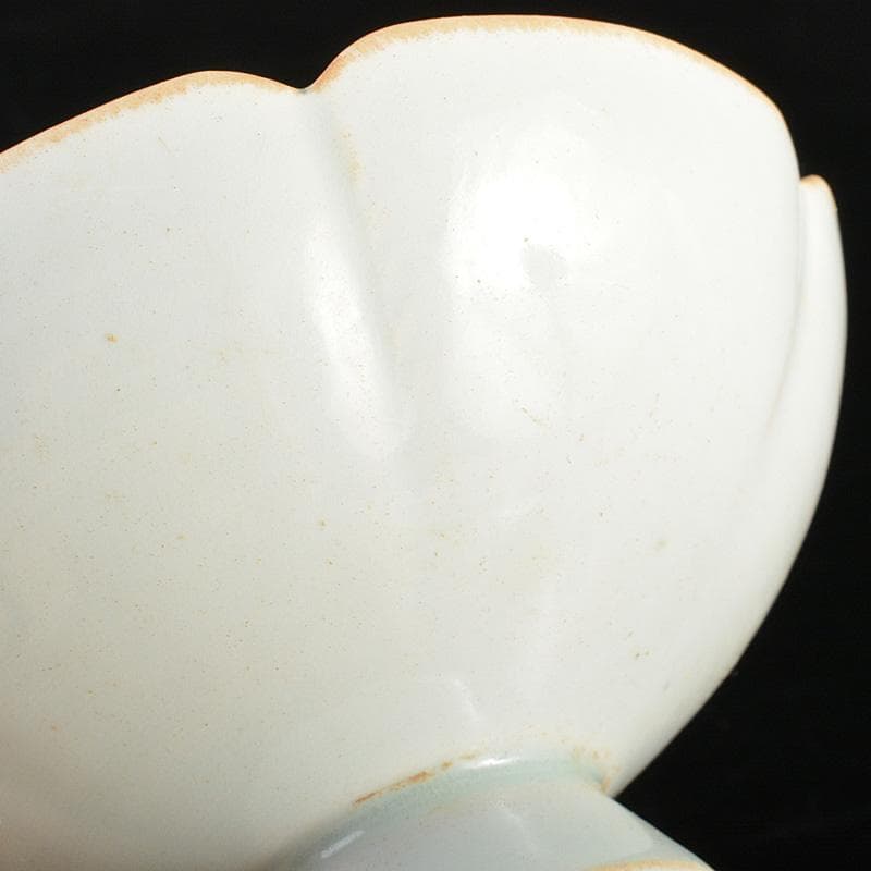 中国　影青　蓮弁刻　輪花盃　盃台　M　7291E