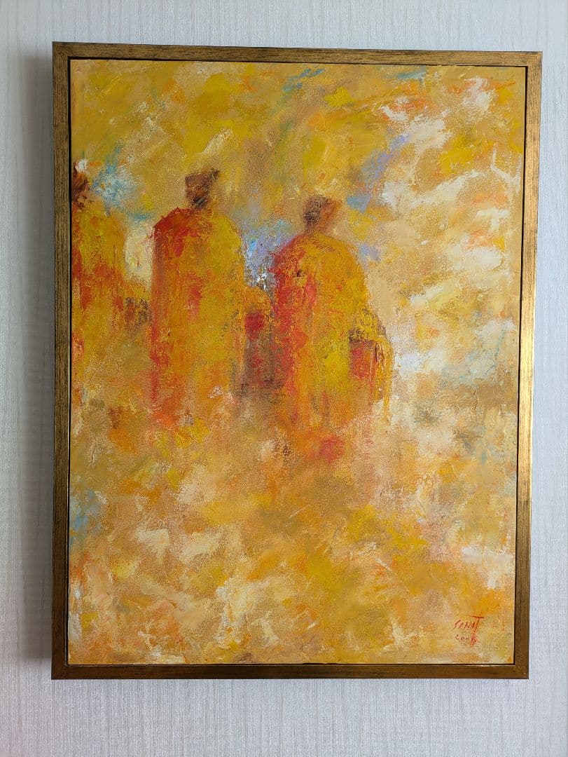 抽象画 僧侶 油彩画