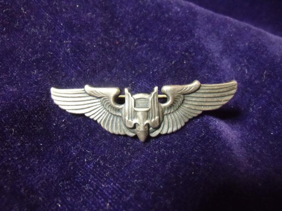 ★アメリカ軍＊９２５銀製＊陸軍航空隊＊航空機銃手ウィング章（実物）