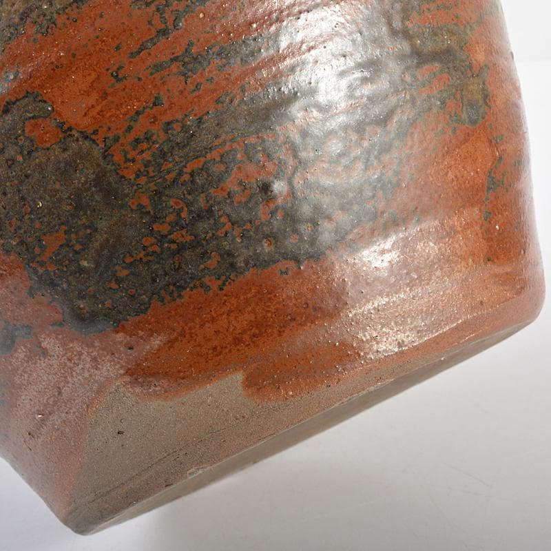 北大路魯山人作　信楽焼　波線文　壷　共箱　M　R5661