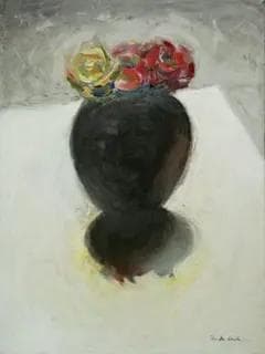 油絵 菅家令子 絵 絵画 インテリア uF6-071002 花 ばら