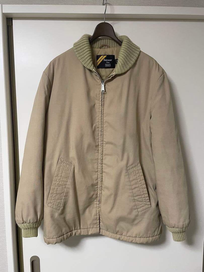 70s/Sears / ファラオジャケット/L/カーキ/カーコート/アメリカ製