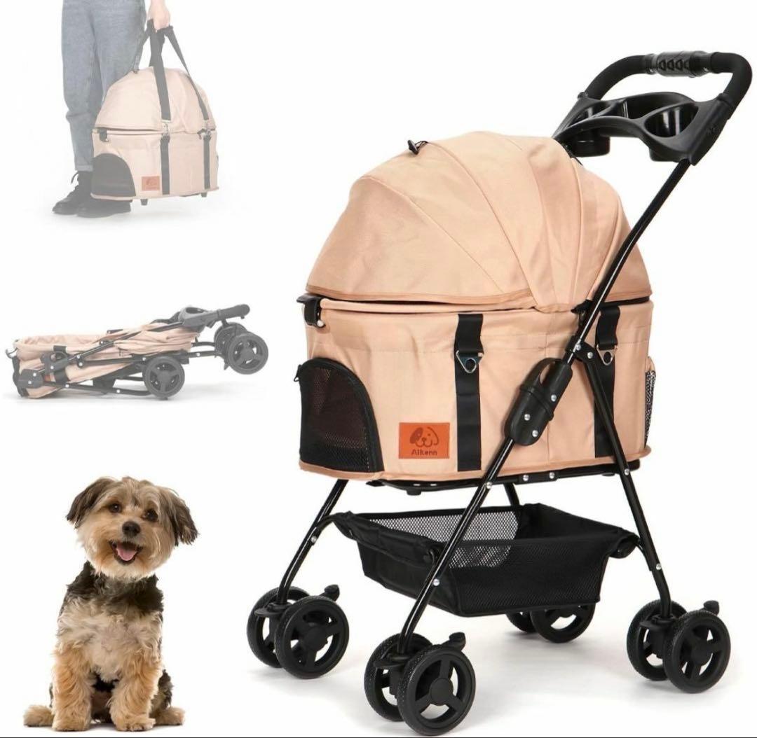 分離式 ペットカート 4輪360°回転 折りたたみ 犬用ベビーカー