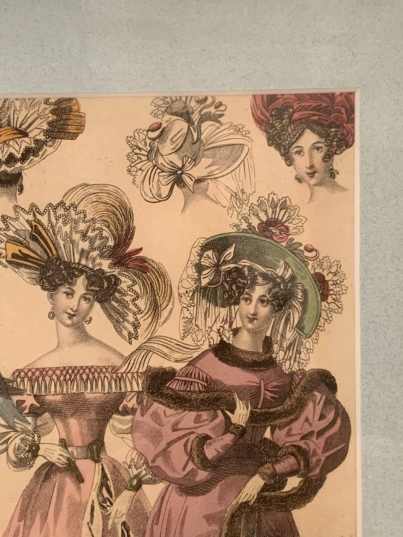 フランス　蚤の市　バンブー　額　ブロカント