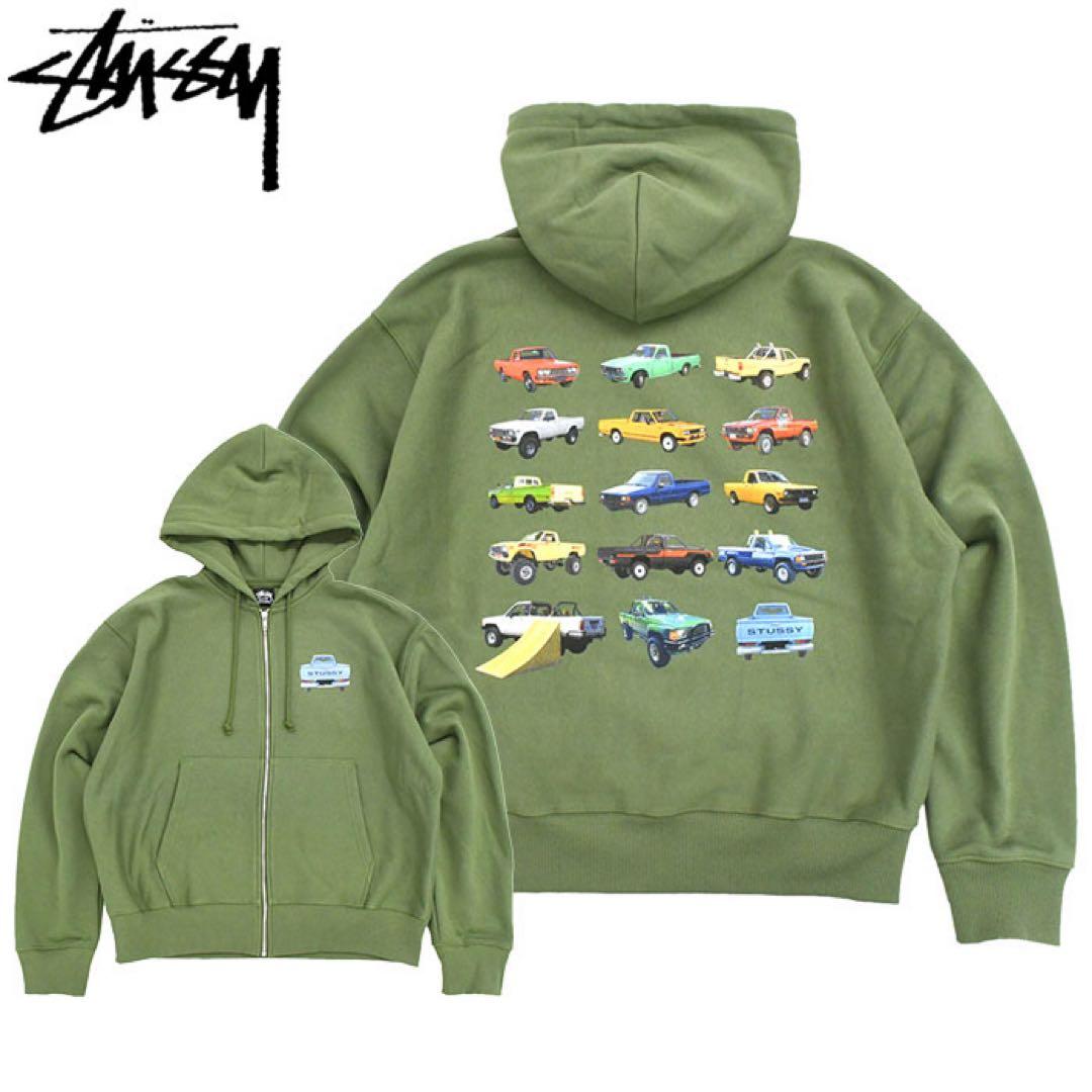 Stussy 車グラフィック フルジップパーカー
