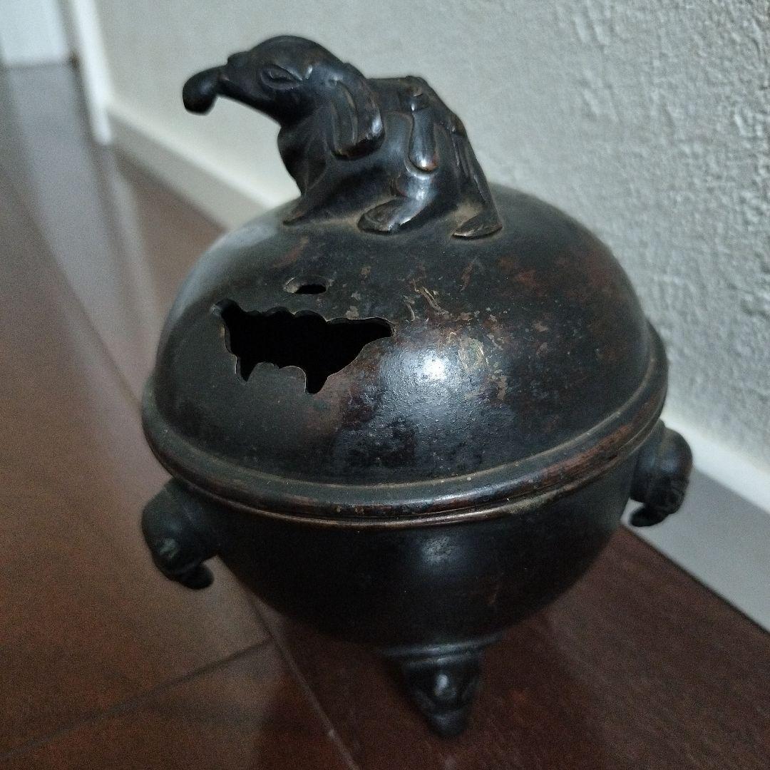 希少　古銅　香炉　像　獏　古美術　骨董品