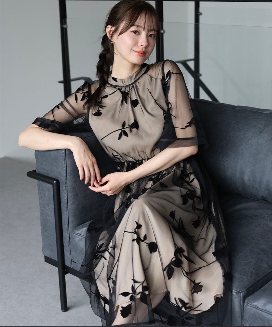 バックリボンレースパーティードレス　結婚式　成人式